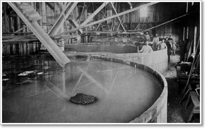 Leaching Tanks Property of the Montana Historical Society Photograph Archives. Material may be protected by copyright law (Title 17 U.S. Code). Leaching Tanks Property of the Montana Historical Society Photograph Archives. Material may be protected by copyright law (Title 17 U.S. Code).