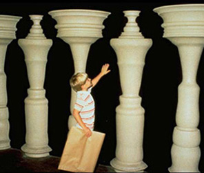 Children's Museum of Bozeman. Can you see the people between the columns?