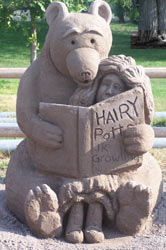 A bear made of sand at the Missoula Children's Museum