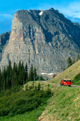 Jammer bus on the east side of Going-to-the-Sun Highway