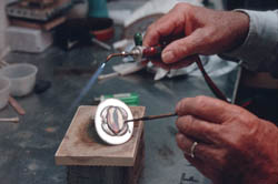 Agate belt buckle being made in Glendive, Montana