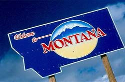 Welcome to Montana road sign