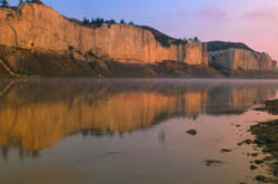 White cliffs of the wild and scenic Missouri River near Virgelle, Montana